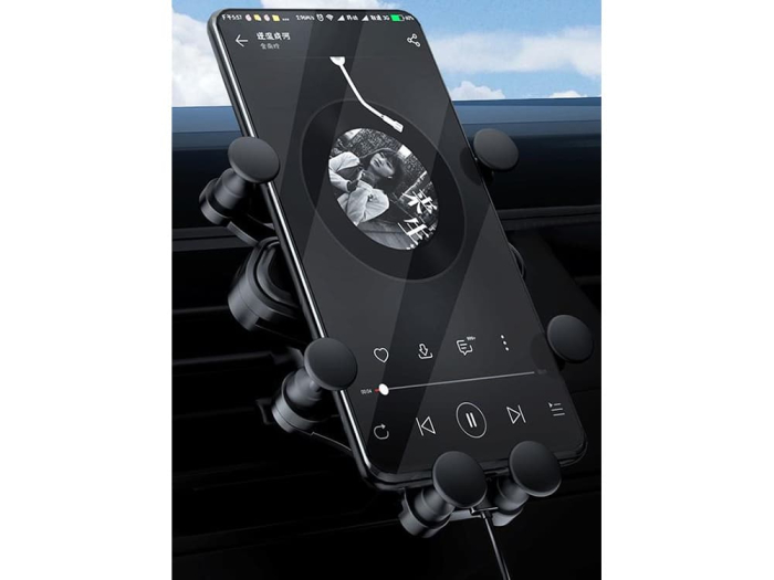 Suport Telefon Auto Gravity cu Prindere in Grila de Ventilatie Ajustabil in Orice Directie si Rotativ 360 Grade Negru - IoArtify.ro [2]