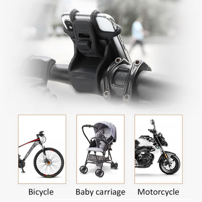 Suport universal din silicon pentru Telefoane cu Display pana la 8 inch flexibil si montaj pe ghidon negru – IoArtify.ro [7]