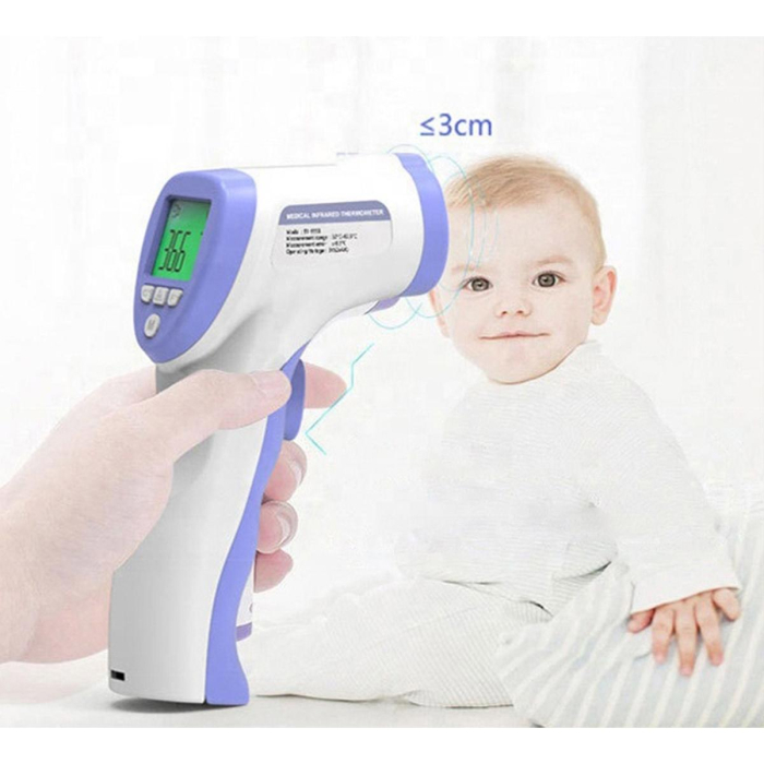 Termometru electronic cu infraroșu, contactless, rapid și precis pentru întreaga familie, afișaj LCD și funcție memorie [3]