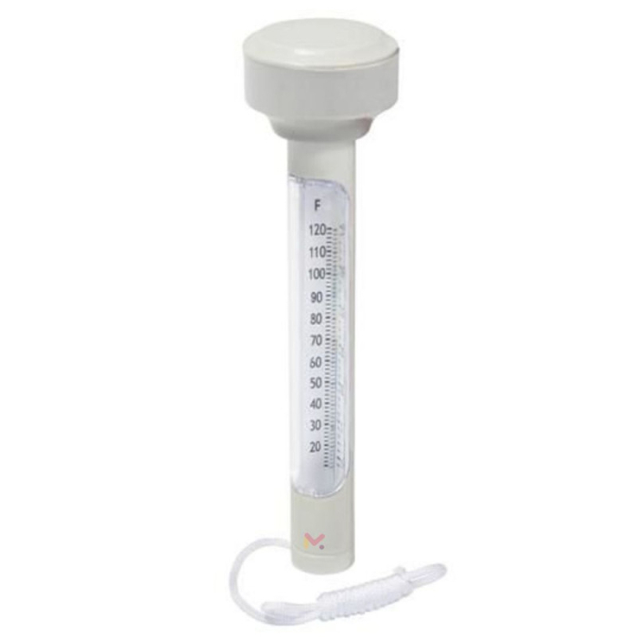 Termometru plutitor pentru piscină, precis și durabil, cu snur și design alb modern [2]