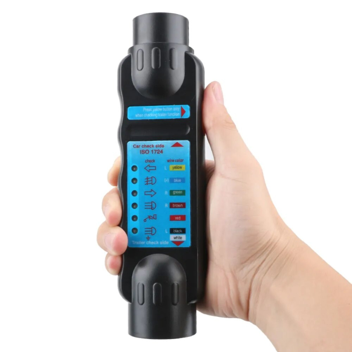 Tester Profesional pentru prize fise si instalatii electrice remorca cu adaptoare 13 7 si 7 13 cu afisaj digital – IoArtify.ro [4]