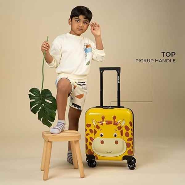 Troler pentru Copii Model Girafa 3D Policarbonat cu Roti Pivotante 35 x 25 x 45 cm Galben – IoArtify.ro [7]