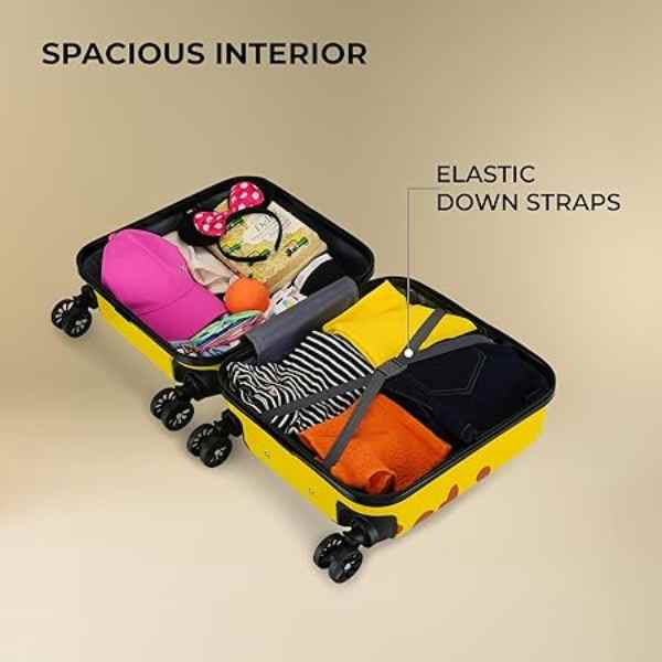 Troler pentru Copii Model Girafa 3D Policarbonat cu Roti Pivotante 35 x 25 x 45 cm Galben – IoArtify.ro [6]