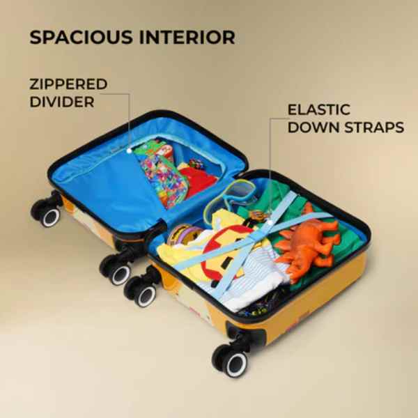 Troler Mercaton pentru Copii Model Leu 3D Policarbonat cu Roti Pivotante 35 x 25 x 45 cm Galben – IoArtify.ro [6]