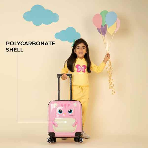 Troler Mercaton pentru Copii Model Pisicuta 3D Policarbonat cu Roti Pivotante 35 x 25 x 45 cm Roz – IoArtify.ro [3]