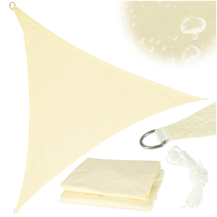 Umbrar de gradina triunghiular impermeabil culoare Bej dimensiune 4 x 4 x 4 m - IoArtify.ro [2]