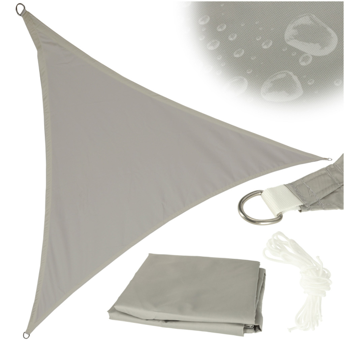 Umbrar de gradina triunghiular impermeabil culoare Gri dimensiune 3 x 3 x 3 m - IoArtify.ro [2]