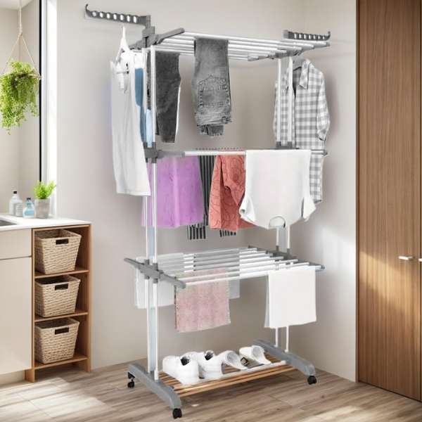 Uscător Vertical Pliabil de Rufe Mercaton, 3 Nivele, Capacitate 40 Kg, Design Robust și Compact, Alb [5]
