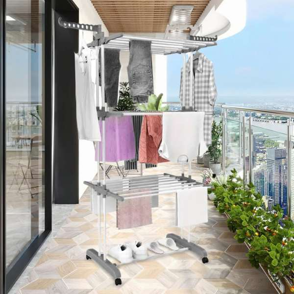 Uscător Vertical Pliabil de Rufe Mercaton, 3 Nivele, Capacitate 40 Kg, Design Robust și Compact, Alb [6]