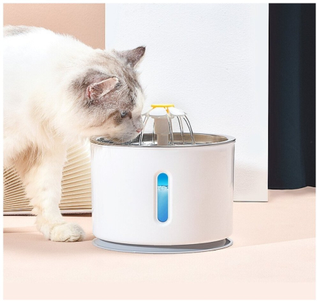 Castroane și Adapătoare Animale - Adapator automat electric pentru caini si pisici model Fountain capacitate 2,4 litri alimentare 5V 1,5W – IoArtify.ro