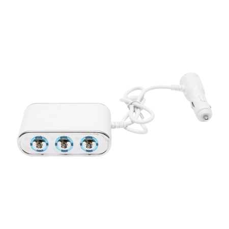 Adaptor bricheta auto tripla cu LED, USB 5V/2.1A, întrerupător individual, iluminat, compatibil 12/24V [1]
