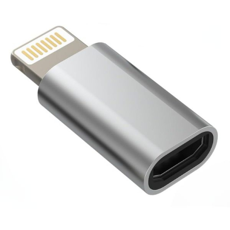 Diverse GSM - Adaptor Fast Charging Micro USB Lightning Redare Muzica si Transfer Date Argintiu cu incarcare rapida - IoArtify.ro