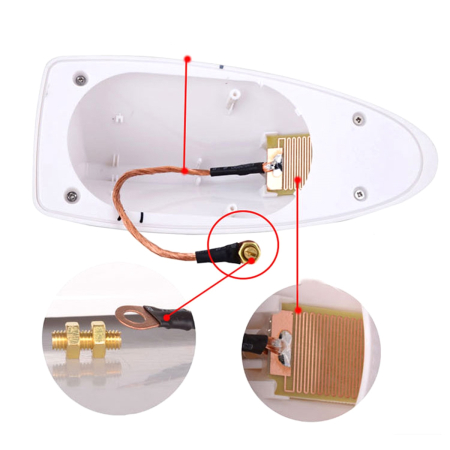 Antena auto activa AM FM tip SHARK TAIL culoare ROSU cu amplificator de semnal – IoArtify.ro [2]