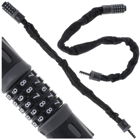 Antifurt bicicleta Dispozitiv de blocare biciclete Cifru cu 5 digits lungime 90cm culoare Neagra – IoArtify.ro [3]