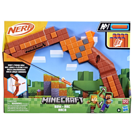 JOCURI SI JUCARII - Nerf Minecraft Arc cu lansare cu săgeți foam - IoArtify.ro