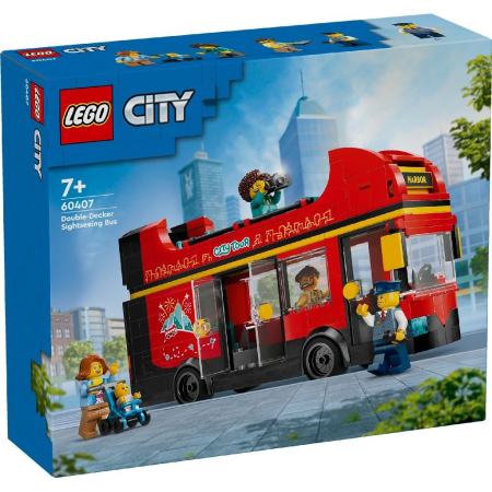 JOCURI SI JUCARII - Lego City Autobuz Turistic Rosu cu Etaj 60407 set 213 piese - IoArtify.ro