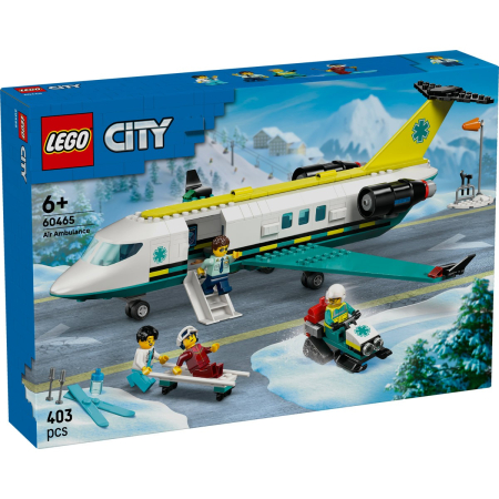 JOCURI SI JUCARII - Lego City Avion Ambulanta pentru Urgente 60465 set 176 piese - IoArtify.ro