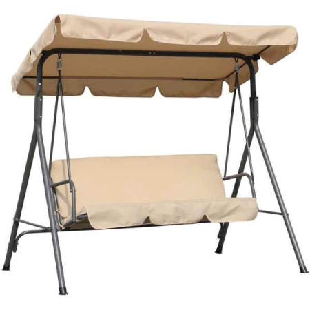 Leagăne și Balansoare - Balansoar de Gradina 3 Locuri Structura Metalica Rezistent UV 260 Kg – IoArtify.ro