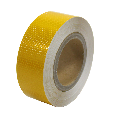 Avertizare & siguranță (Plăci & Stickere) - Banda reflectorizanta adeziva tip fagure GALBENA latime 5 cm lungime 25 m - IoArtify.ro