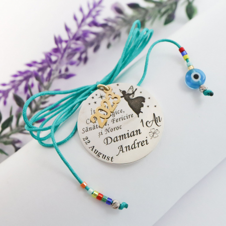 Pentru Moț - Botez - Nuntă - Bijuterie botez banut 2.5cm mot charm miyuki eleganta
