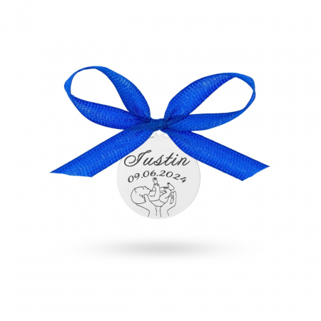 Pentru Moț - Botez - Nuntă - Bănuț Argint Personalizabil - Bijuterie de Calitate