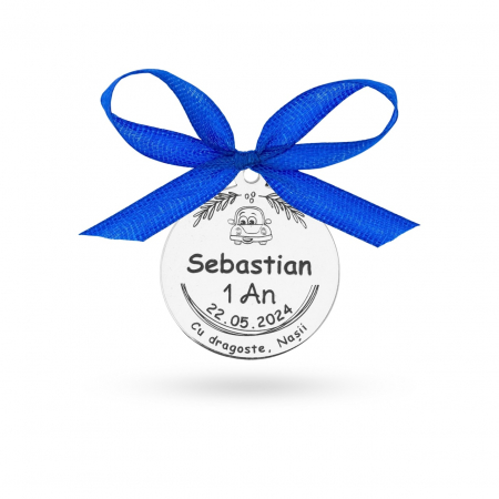 Pentru Moț - Botez - Nuntă - Banut Argint 1.8cm pentru botez - simbol elegant și personalizabil