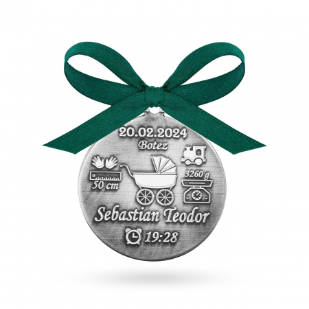 Bănuț Argint 2.5cm - personalizat 3D - bijuterie puritate și eleganță [3]