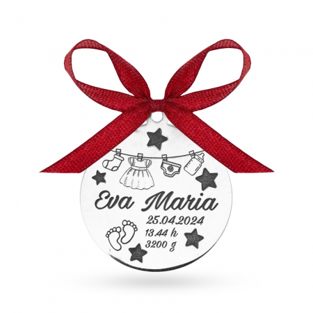 Pentru Moț - Botez - Nuntă - Banut Argint 2.5cm pentru botez - personalizabil Baby Cute - amintire de neuitat