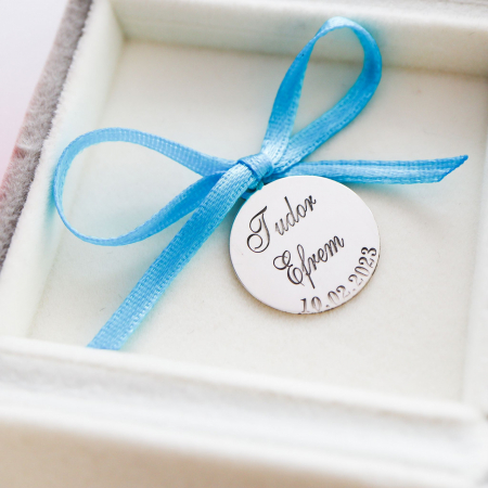 Bijuterii Argint Personalizate - Bănuț Argint Personalizat - Bijuterie Botez Elegantă