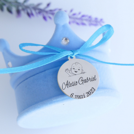 Bijuterii Argint Personalizate - Bănuț Argint Personalizabil pentru Botez - Cadou Emoționant pentru Copilul Tău
