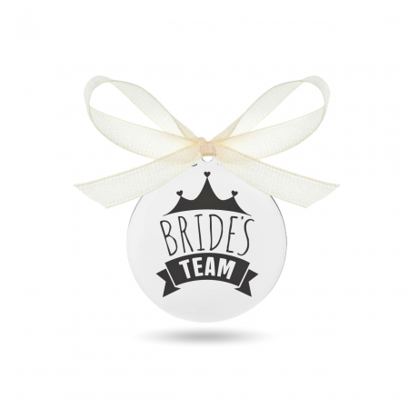 Bijuterii Argint Personalizate - Banut Nunta din Argint 2.5cm Bride's Team Royal - Eleganță și rafinament