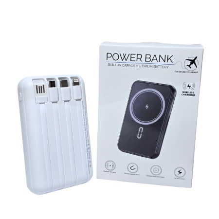 ELECTRONICE, IT & GADGET-URI - Baterie Externă 10.000mAh Wireless 15W MagSafe 4 Cabluri
