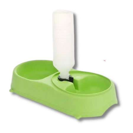 Bol dublu pentru hrana si dozator de apa pentru animale de companie 34x18x7 cm Verde – IoArtify.ro [4]