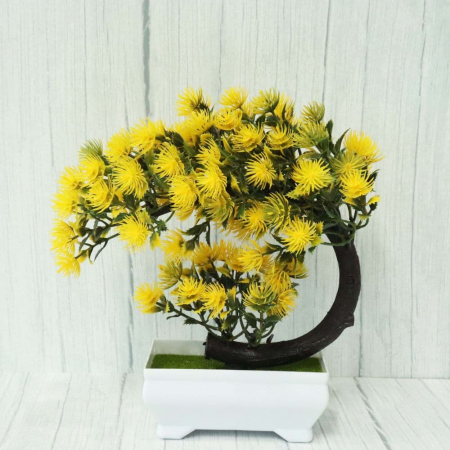 Bonsai decorativ artificial galben, 20 cm – eleganță și culoare pentru orice spațiu fără întreținere [1]