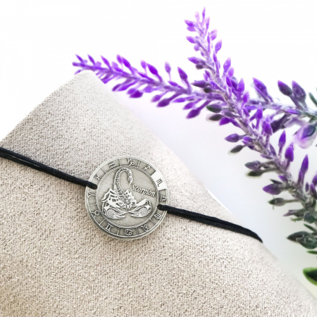 Brățară 3D Zodiac din Argint 925 cu Snur Ajustabil și Gravură Personalizată - Cadou Elegance [1]