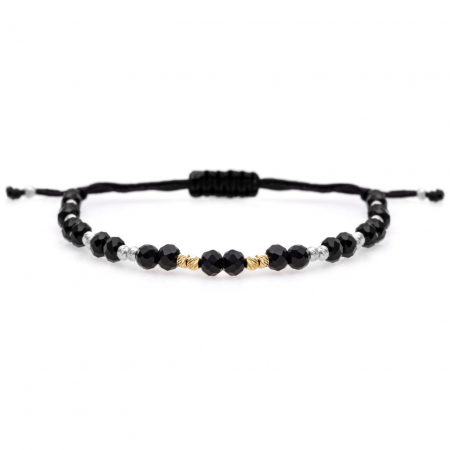Brățări cu Bilute & Cristale - Brățară Crystal Silver&Gold cu bile din aur și argint – Eleganță și Personalizare în Bijuterii 14K