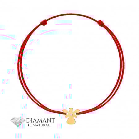 Bijuterii aur, argint, diamante, inox - Bratara cu Ingeras din Aur 14k si diamant natural