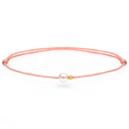 Bratari cu Perle si Aur 14K - Brățară cu perlă de Mallorca 4mm și biluță din aur 14k – Eleganță subtilă și rafinament modern