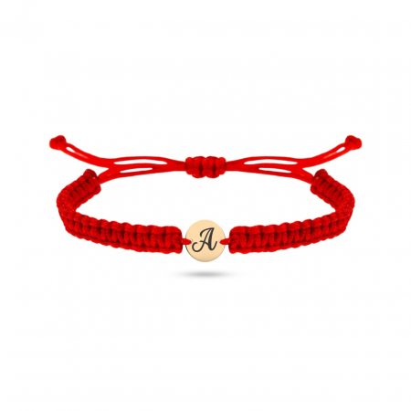 Bijuterii aur, argint, diamante, inox - Brățară personalizabilă pentru copii din aur 14k cu disc de 6mm și inițială, cadou elegant și unic