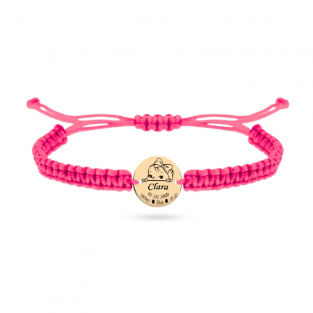 Bijuterii aur, argint, diamante, inox - Brățară personalizată din aur 14K cu bănuț gravat, perfectă pentru amintiri de neprețuit ale copilului