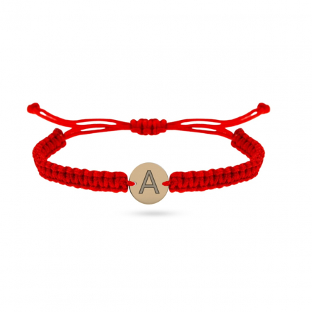 Bratari cu Banut Aur 14K - Brățară personalizată din aur 14k cu bănuț gravat 3D și șnur elegant – Cadou perfect pentru orice ocazie