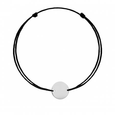 Bijuterii AUR 14K - Brățară Elegantă din Aur Alb 14k cu Snur Reglabil și Bănuț Personalizabil, Perfectă pentru Orice Ocazie
