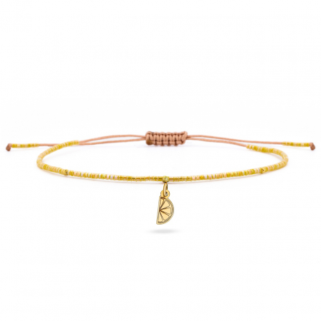 Bijuterii AUR 14K - Brățară de picior Lemonade din AUR 14K cu biluțe Diamond Cut și charm lămâie – Eleganță subtilă și confort în fiecare zi