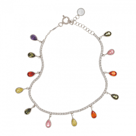 Brățări din Argint - Brățară din Argint 925 Tennis cu Cristale Multicolore - Eleganță și Rafinament