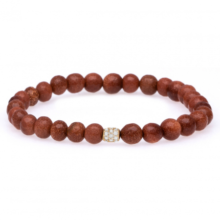 Brățări Elastice cu Aur 14K - Brățară elastică Inspiration cu Piatra Soarelui și charm din aur 14K – Eleganță și stil pentru orice ocazie