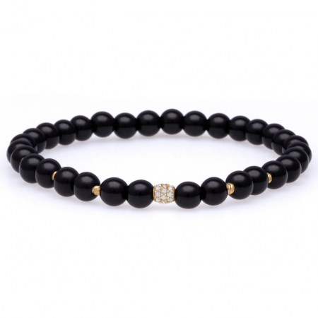 Brățări Elastice cu Aur 14K - Brățară elastică Peace cu Turmalina și charm din aur 14K – Eleganță, armonie și stil subtil