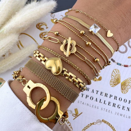 Brățară Handcuffs din Inox placată cu AUR 18K – Eleganță, Durabilitate și Stil Modern [1]