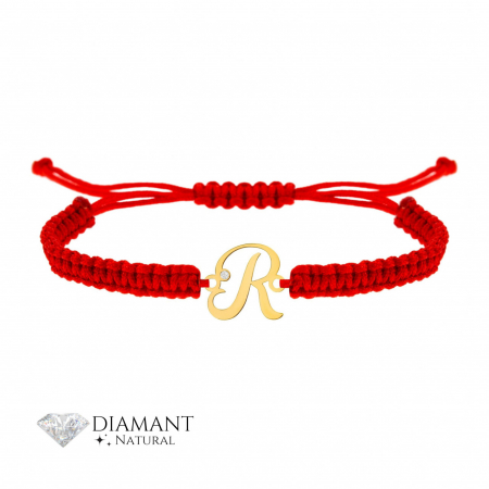 Brățară Initială din Aur 14k cu Diamant Natural – Eleganță Personalizată și Strălucire Durabilă [1]