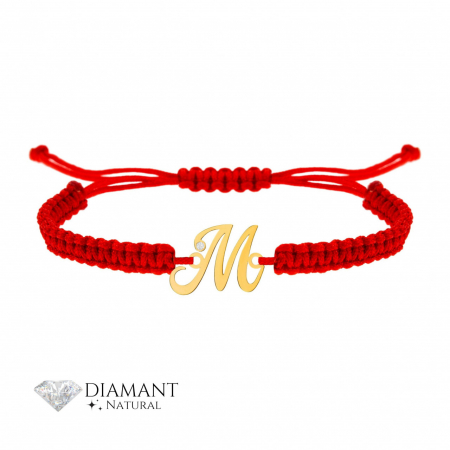 Brățară Initială din Aur 14k cu Diamant Natural – Eleganță Personalizată și Strălucire Durabilă [2]