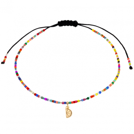 Brățări cu Aur 14K - Brățară reglabilă de picior Lemon cu Miyuki și pandantiv din aur 14K, design vibrant și elegant pentru vara perfectă